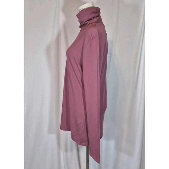 New W/Tag Peruvian Connection *IN RASPBERRY* T-Neck Top Pima Cotton Medium - Picture 4 of 8